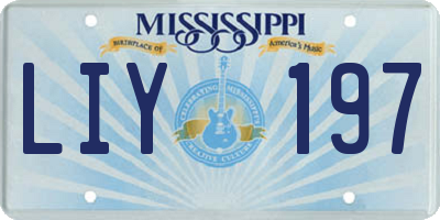 MS license plate LIY197