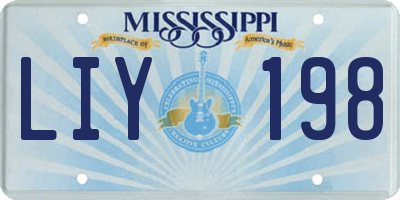 MS license plate LIY198