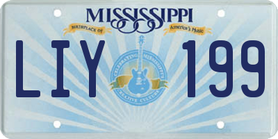 MS license plate LIY199