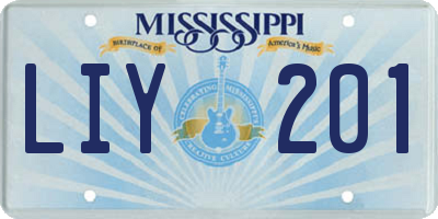 MS license plate LIY201