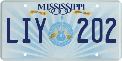 MS license plate LIY202