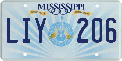 MS license plate LIY206
