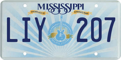 MS license plate LIY207