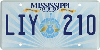 MS license plate LIY210