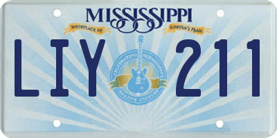 MS license plate LIY211