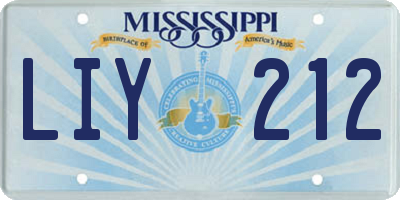 MS license plate LIY212