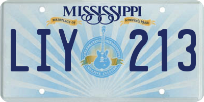 MS license plate LIY213