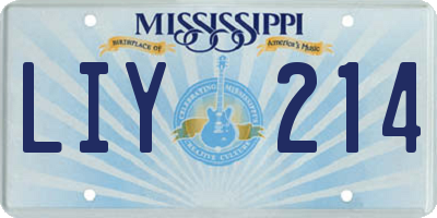 MS license plate LIY214