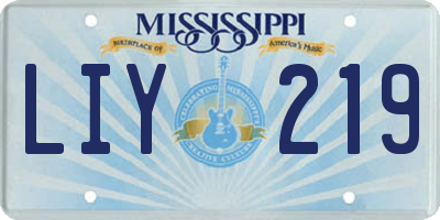 MS license plate LIY219