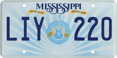MS license plate LIY220