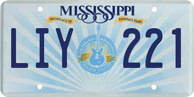 MS license plate LIY221