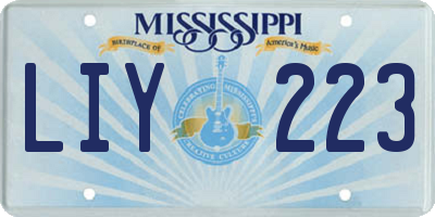 MS license plate LIY223