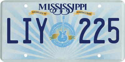 MS license plate LIY225