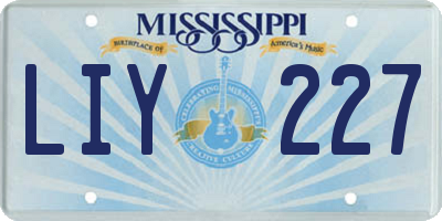 MS license plate LIY227