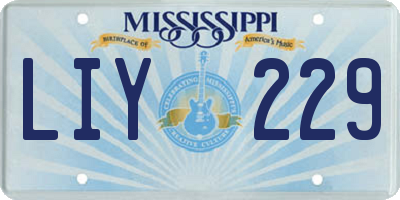 MS license plate LIY229