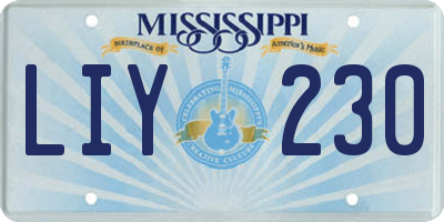 MS license plate LIY230