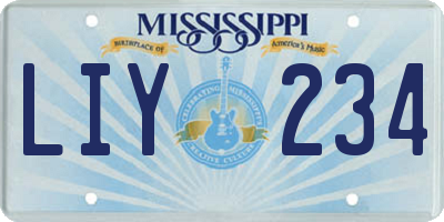 MS license plate LIY234