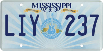 MS license plate LIY237
