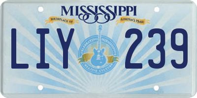 MS license plate LIY239