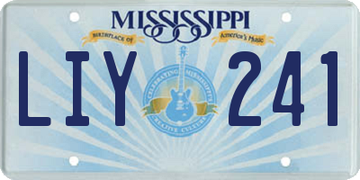MS license plate LIY241