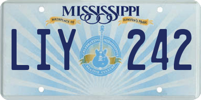 MS license plate LIY242