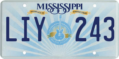 MS license plate LIY243