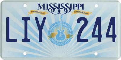 MS license plate LIY244