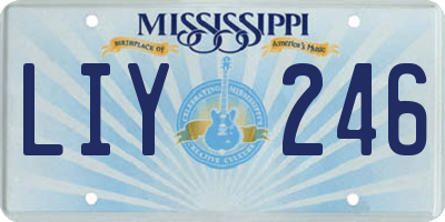MS license plate LIY246
