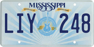 MS license plate LIY248