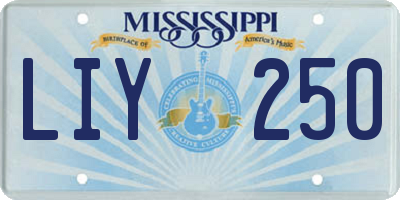 MS license plate LIY250