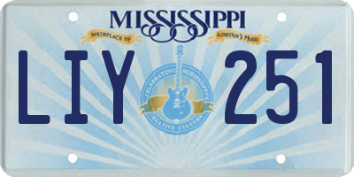 MS license plate LIY251