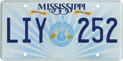 MS license plate LIY252