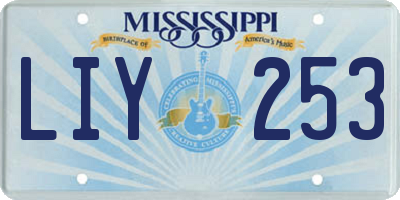 MS license plate LIY253
