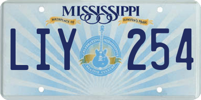 MS license plate LIY254