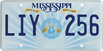 MS license plate LIY256