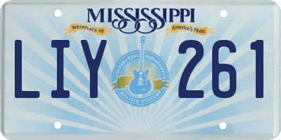 MS license plate LIY261