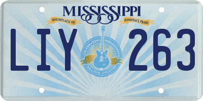 MS license plate LIY263