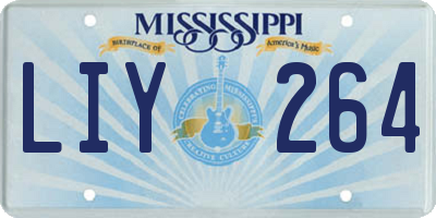 MS license plate LIY264