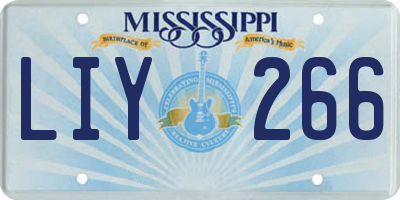 MS license plate LIY266