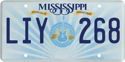 MS license plate LIY268