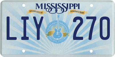 MS license plate LIY270