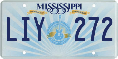 MS license plate LIY272