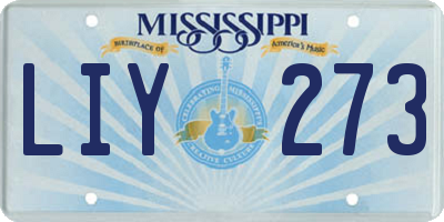 MS license plate LIY273