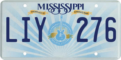 MS license plate LIY276