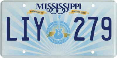 MS license plate LIY279