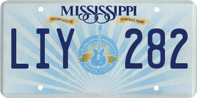 MS license plate LIY282