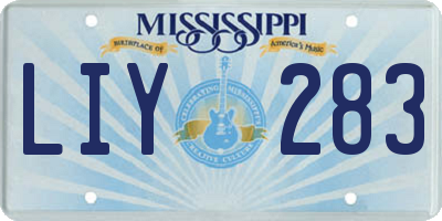 MS license plate LIY283