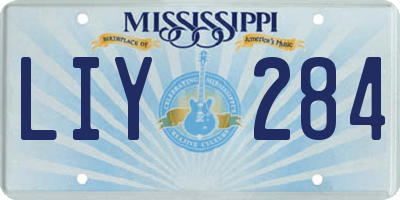 MS license plate LIY284
