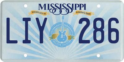 MS license plate LIY286