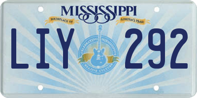 MS license plate LIY292
